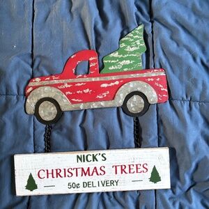 Potterybarn metal “Nicks Christmas Tree Farm hanging sign